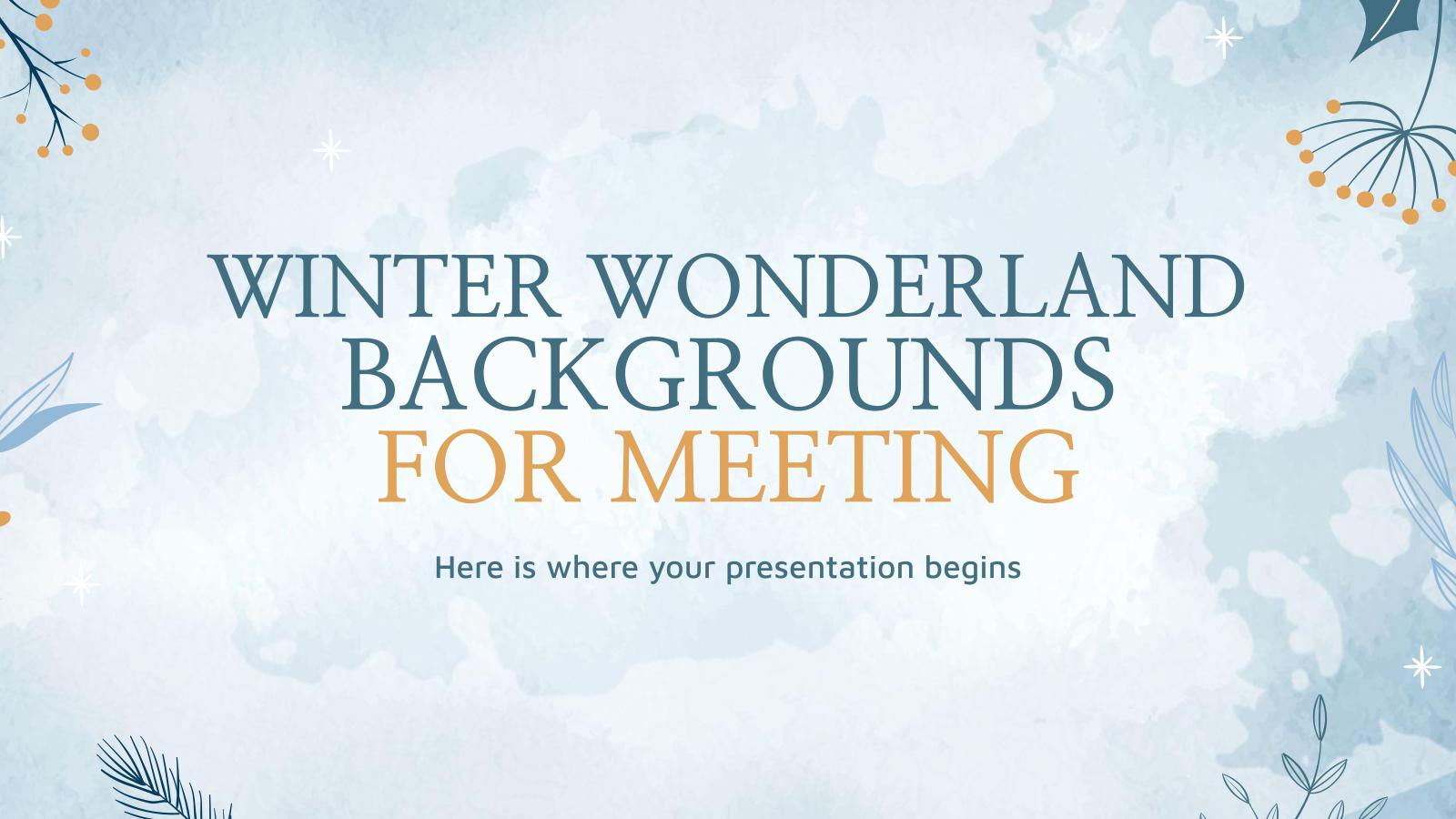 Winter Wonderland Backgrounds for Meeting presentation template 