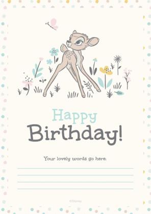 Plantilla de presentación Tarjeta de cumpleaños de Bambi