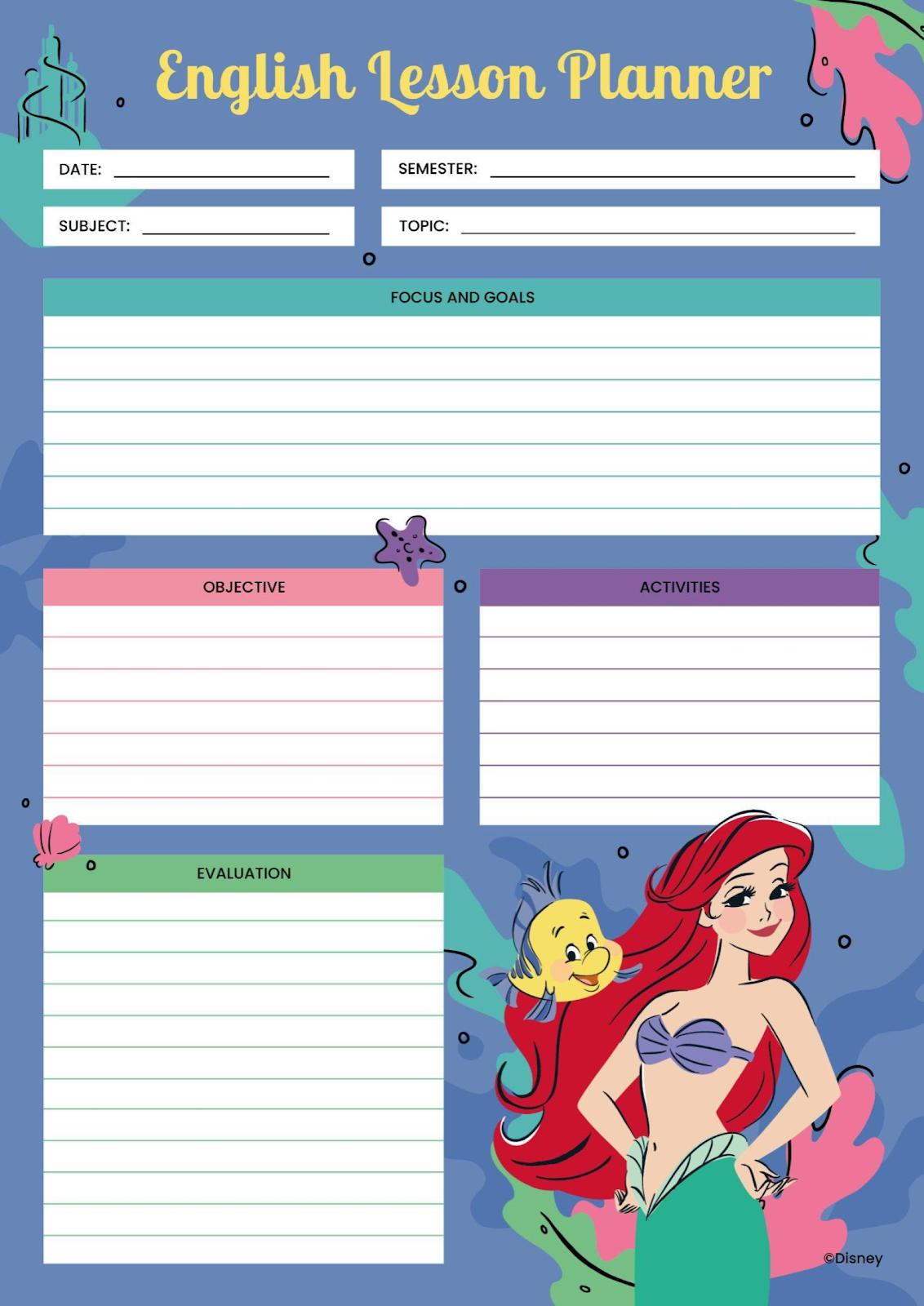 The Little Mermaid English Lesson Plan presentation template 