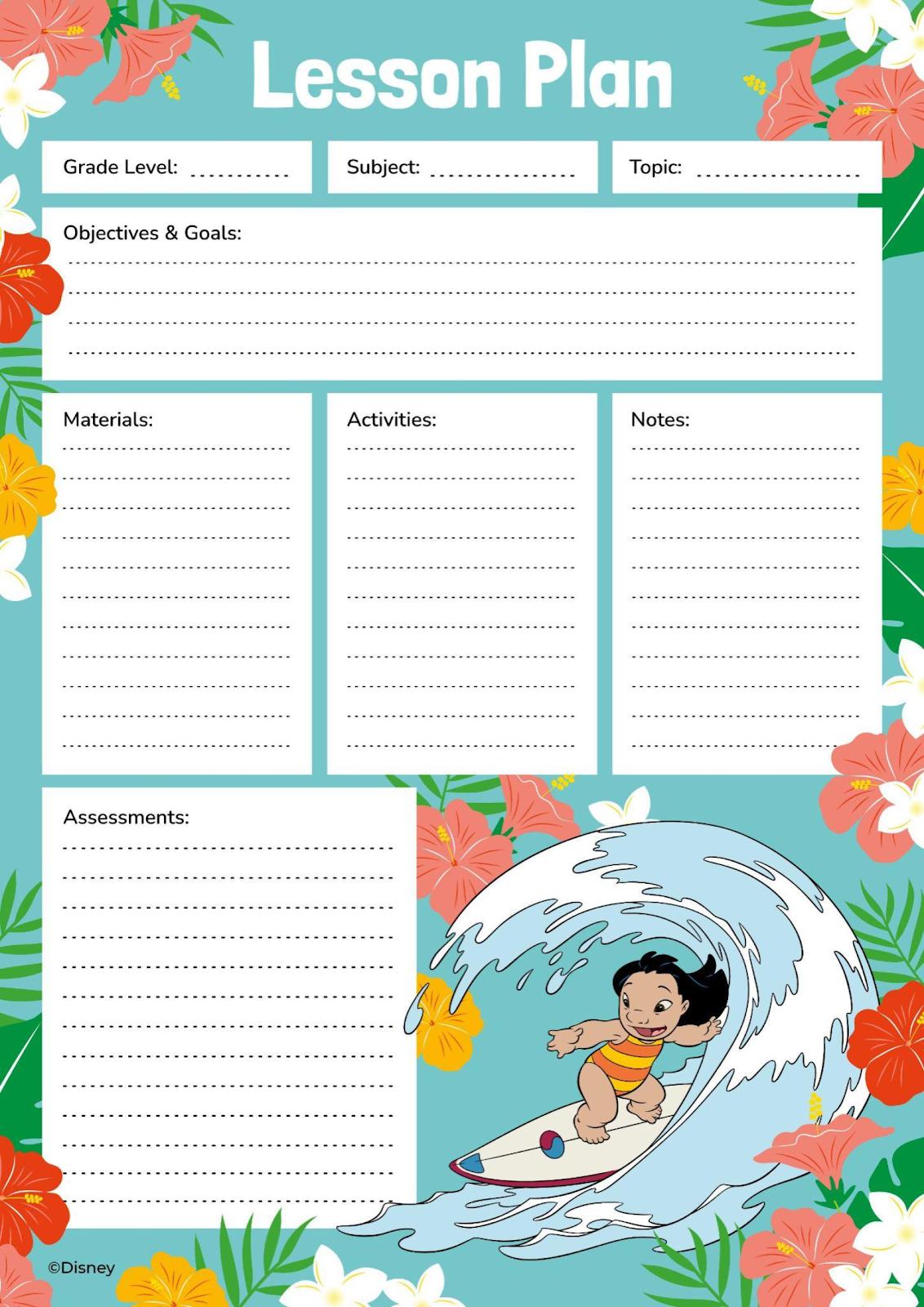 Lilo Summer Lesson Plan presentation template 