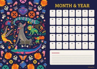 Colorful Coco Monthly Calendar presentation template 