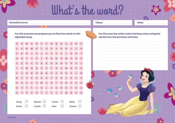 Snow White Worksheet presentation template 