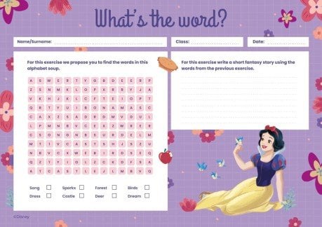 Snow White Worksheet presentation template 