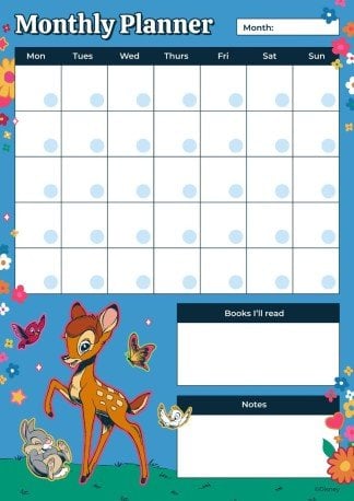 Bambi Monthly Planner presentation template 