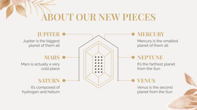 Newsletter d'une marque de bijoux Modèles de présentation