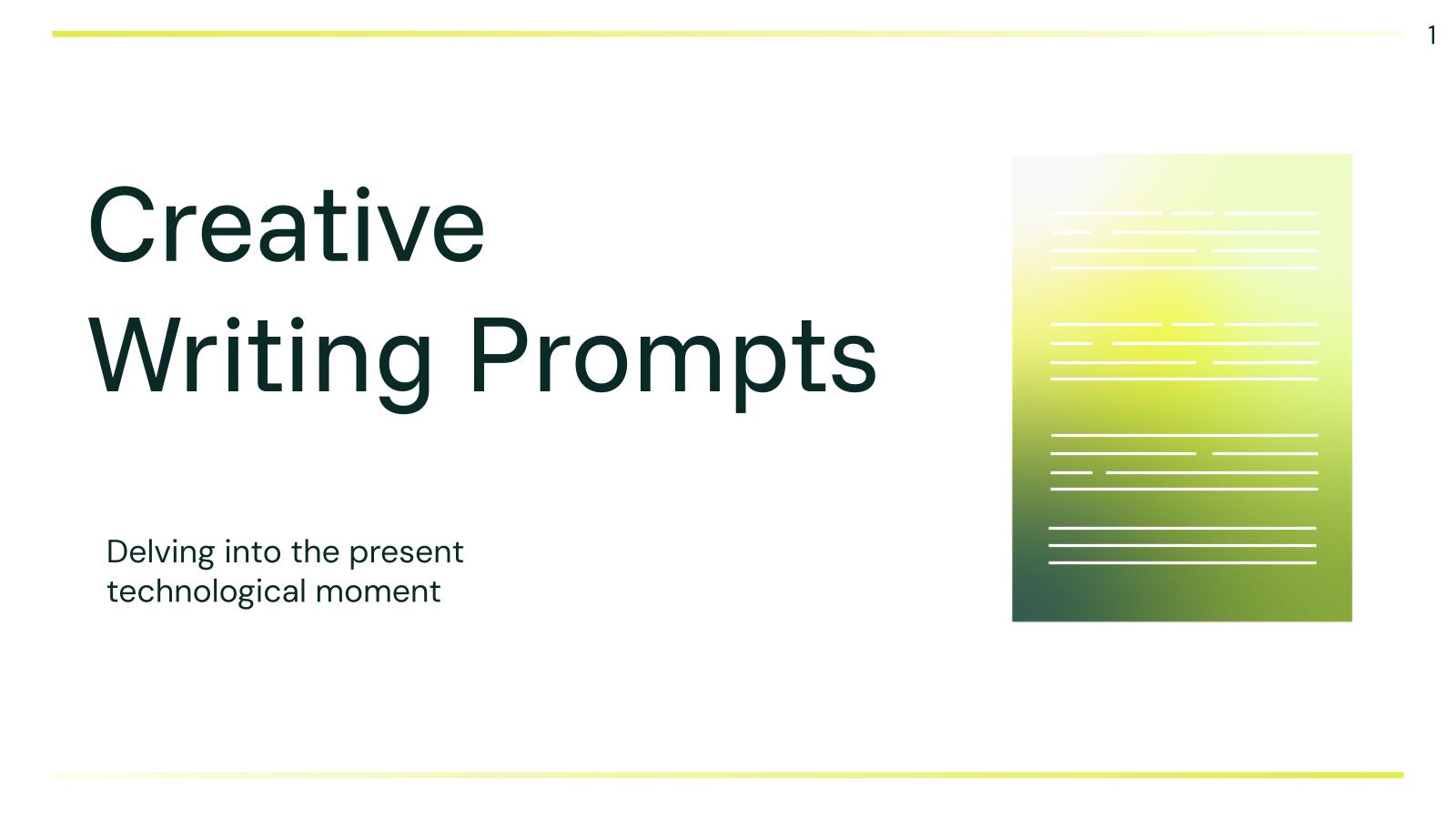 Creative Writing Prompts presentation template 