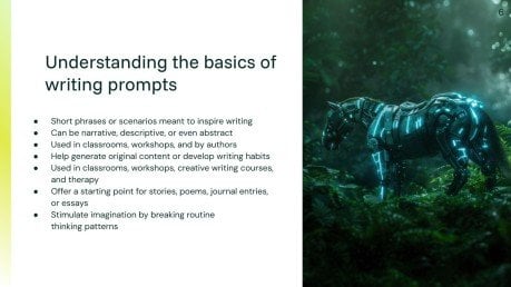 Sujets d'écriture créative Modèles de présentation