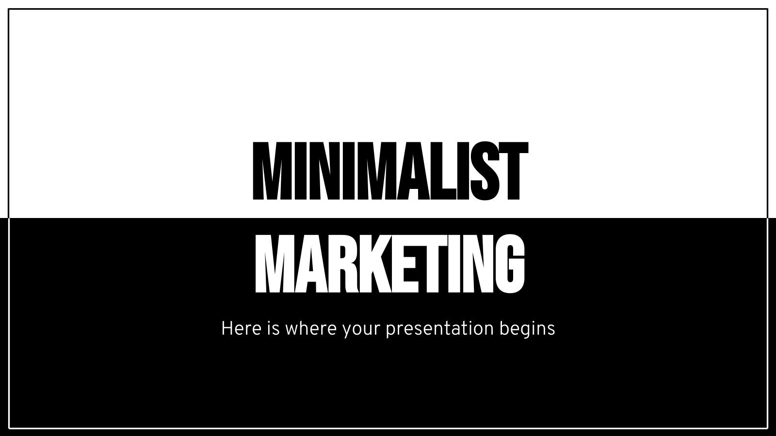 Minimalistischer Marketingplan Präsentationsvorlage