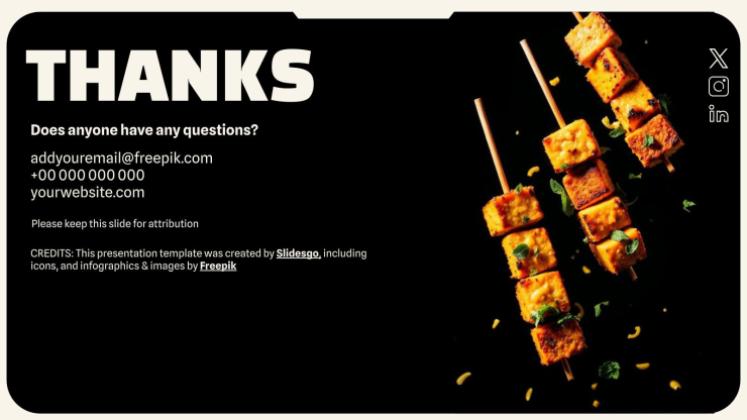 Modelo de apresentação Comida de rua indiana