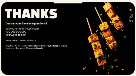 Modelo de apresentação Comida de rua indiana