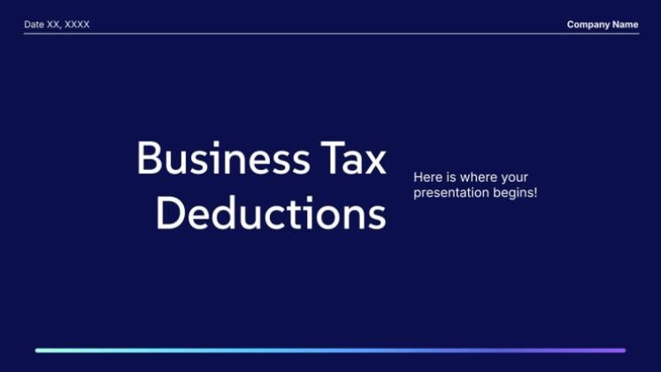Plantilla de presentación Deducciones fiscales para empresas