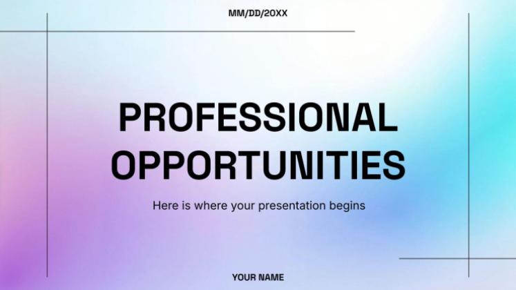 Modelo de apresentação Oportunidades Profissionais