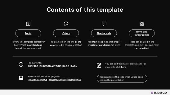 Thème sombre Modèles de présentation