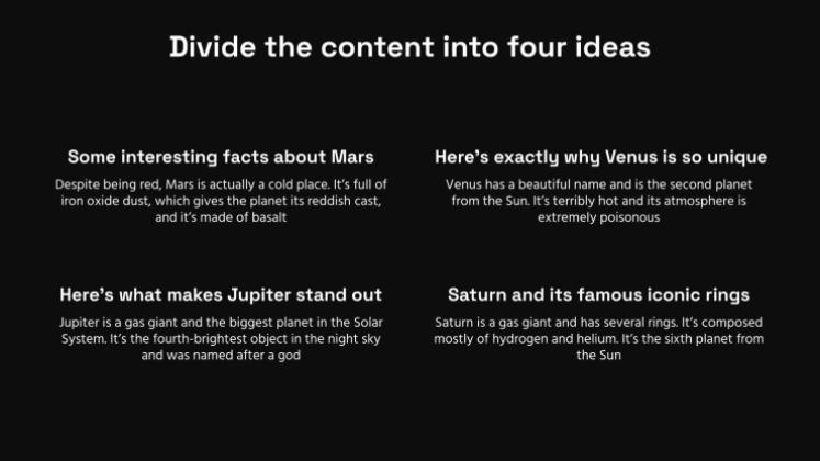 Thème sombre Modèles de présentation