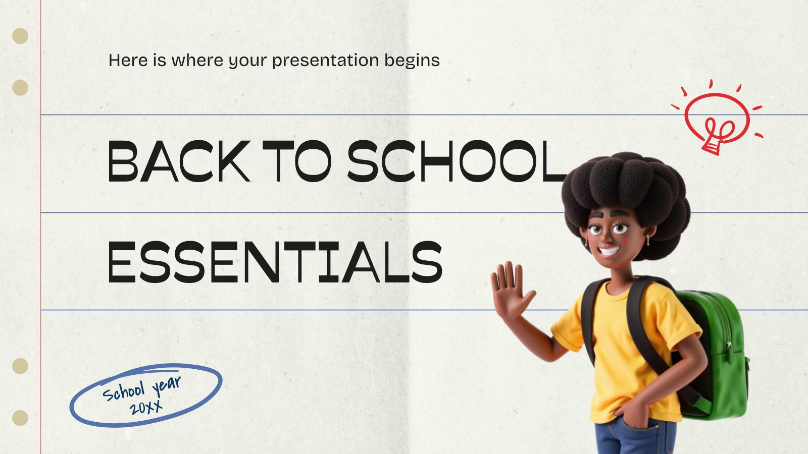 Back to School Essentials presentation template 
