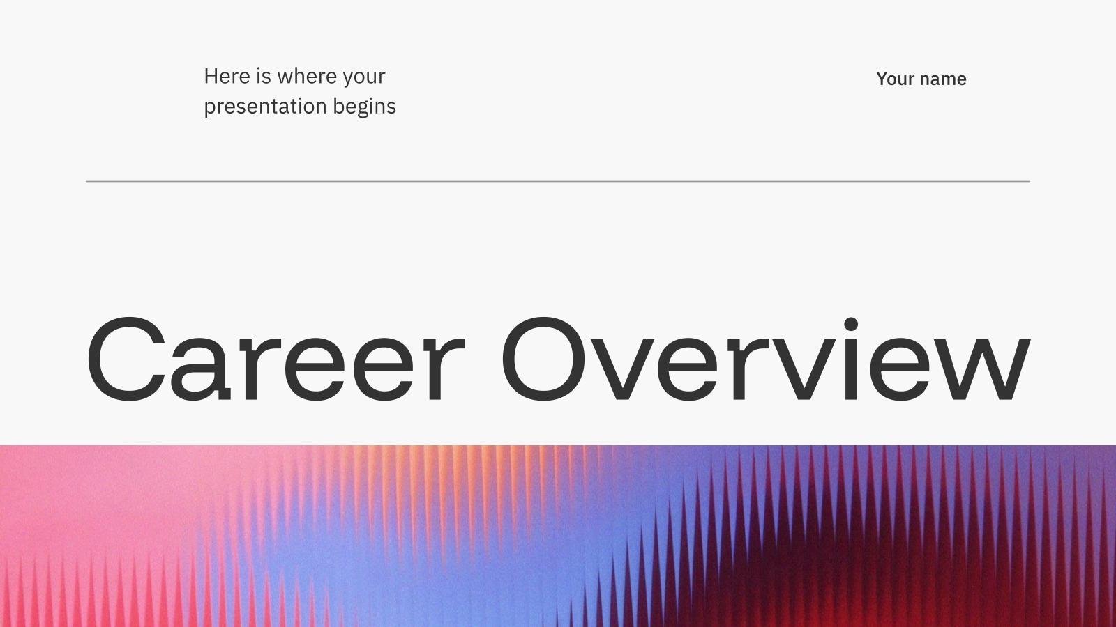 Career Overview presentation template 