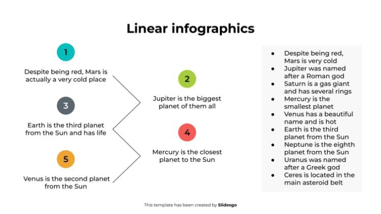 Infographie linéaire Modèles de présentation