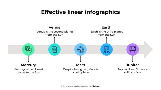 효과적인 선형 인포그래픽 프레젠테이션 템플릿