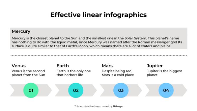 효과적인 선형 인포그래픽 프레젠테이션 템플릿