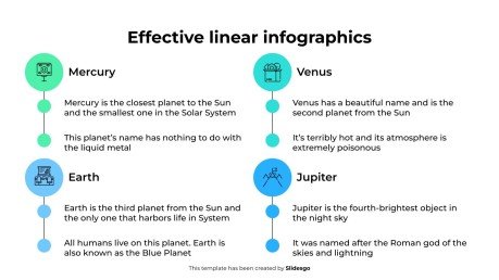 효과적인 선형 인포그래픽 프레젠테이션 템플릿