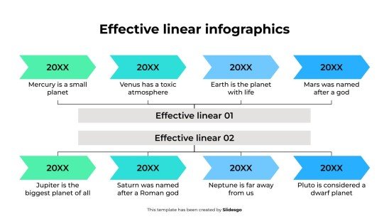 효과적인 선형 인포그래픽 프레젠테이션 템플릿