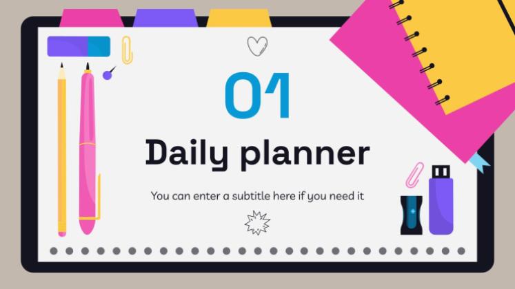 고등학교 시험을 위한 노트북 플래너 프레젠테이션 템플릿