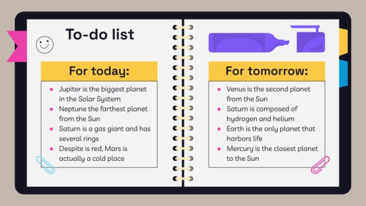 고등학교 시험을 위한 노트북 플래너 프레젠테이션 템플릿