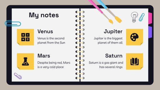 고등학교 시험을 위한 노트북 플래너 프레젠테이션 템플릿