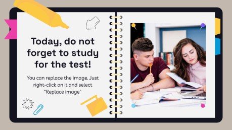 고등학교 시험을 위한 노트북 플래너 프레젠테이션 템플릿