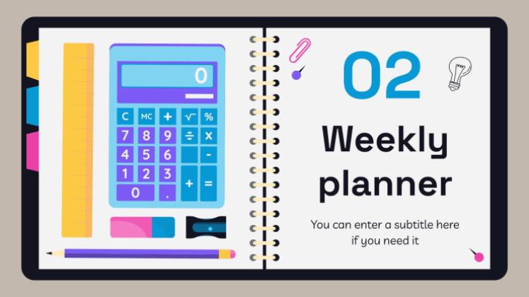 고등학교 시험을 위한 노트북 플래너 프레젠테이션 템플릿