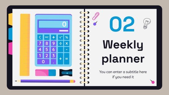 고등학교 시험을 위한 노트북 플래너 프레젠테이션 템플릿