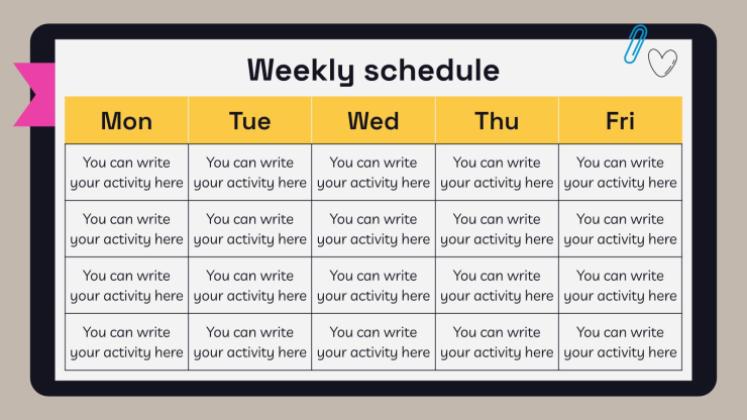 고등학교 시험을 위한 노트북 플래너 프레젠테이션 템플릿