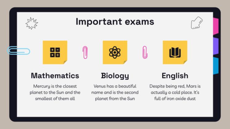 고등학교 시험을 위한 노트북 플래너 프레젠테이션 템플릿