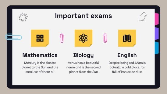 고등학교 시험을 위한 노트북 플래너 프레젠테이션 템플릿