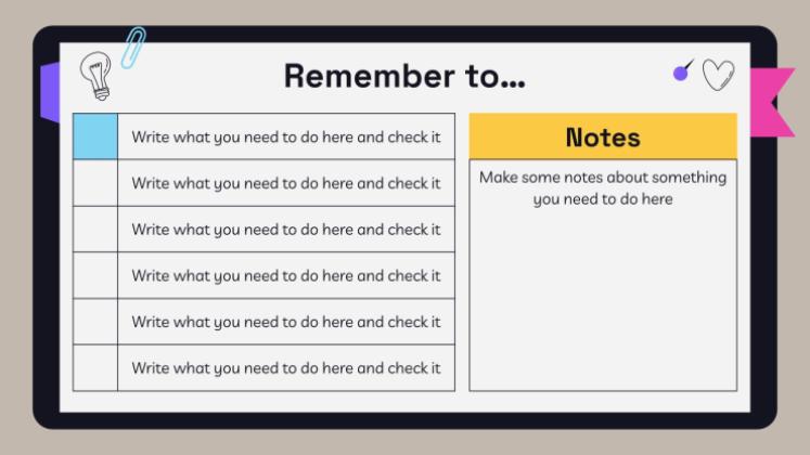 고등학교 시험을 위한 노트북 플래너 프레젠테이션 템플릿