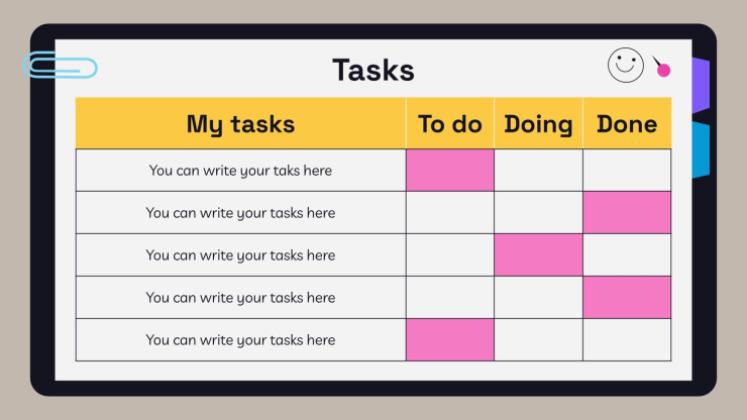 고등학교 시험을 위한 노트북 플래너 프레젠테이션 템플릿
