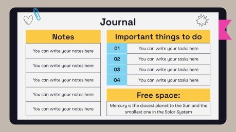 고등학교 시험을 위한 노트북 플래너 프레젠테이션 템플릿