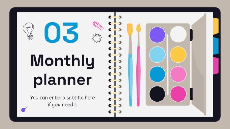 고등학교 시험을 위한 노트북 플래너 프레젠테이션 템플릿