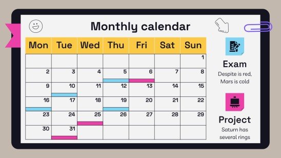 고등학교 시험을 위한 노트북 플래너 프레젠테이션 템플릿
