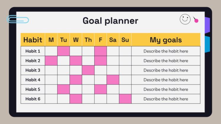 고등학교 시험을 위한 노트북 플래너 프레젠테이션 템플릿