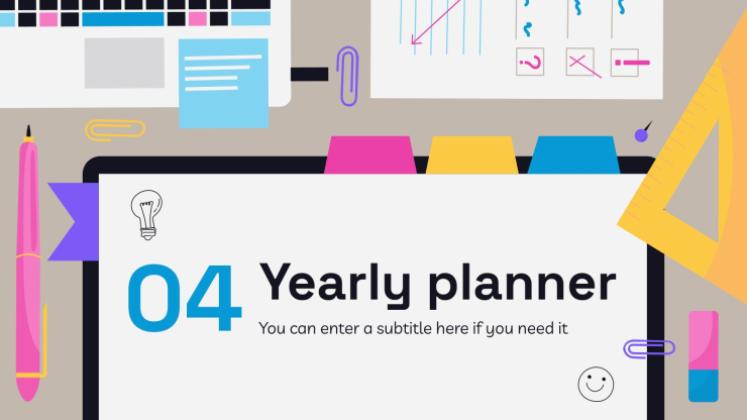 고등학교 시험을 위한 노트북 플래너 프레젠테이션 템플릿