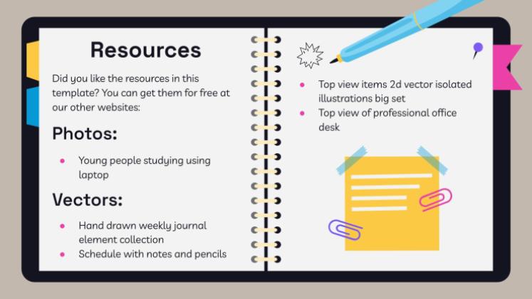 고등학교 시험을 위한 노트북 플래너 프레젠테이션 템플릿