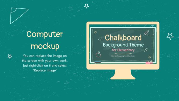 Chalkboard Background Theme for Elementary presentation template 