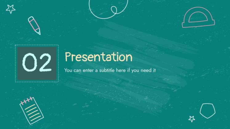 Chalkboard Background Theme for Elementary presentation template 