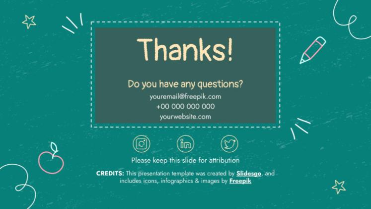 Chalkboard Background Theme for Elementary presentation template 
