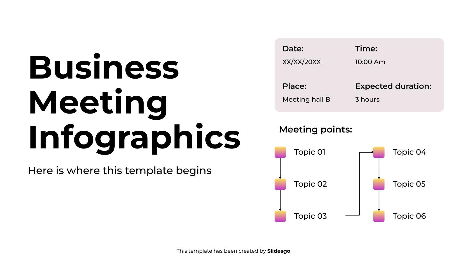 Business Meeting Infographics presentation template 