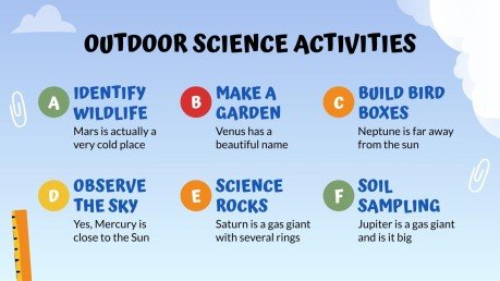 Leçon de sciences en plein air Modèles de présentation