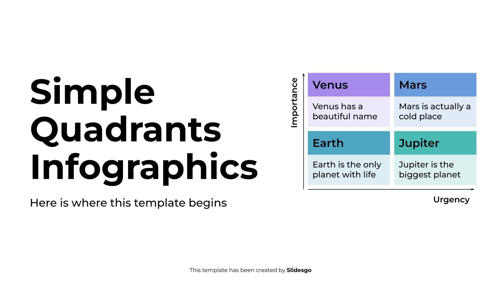 Simple Quadrants Infographics presentation template 