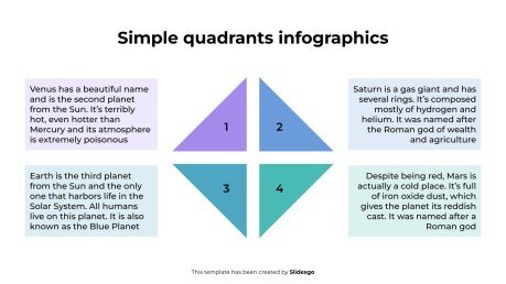 Infographies des quadrants simples Modèles de présentation