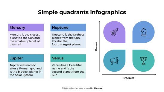 Infographies des quadrants simples Modèles de présentation